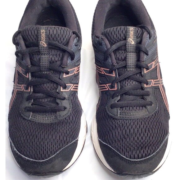 Asics Gel Contend 6 Black Running Shoes Sneakers Gym Walking Athletic Size 7.5 - Picture 2 of 11